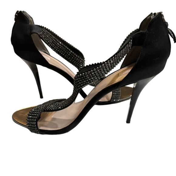 Nordstrom Exclusive Glint Devyn Sandal High Heels - Black Rhinestone - Picture 3 of 9